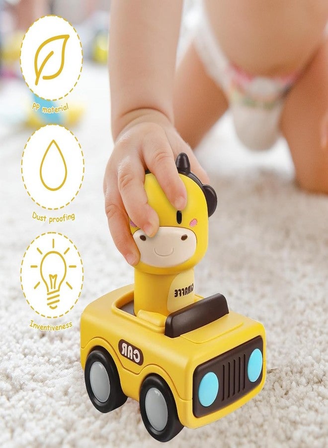 Crackles Press & Go Animal Toy on Car with Twistable Head - Push and Go Cartoon Animal for Babies & Toddlers - Cute Friction Powered Car Toy - Random Animal - Pack of 1 - Image 3